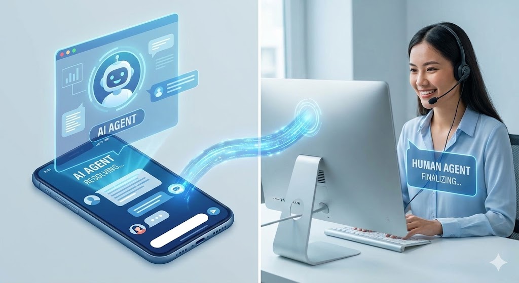 Atendimento Híbrido no E-commerce: Inteligência Artificial trabalhando junto com humanos